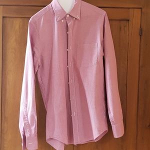 Mens JCrew xs red/white check button down.